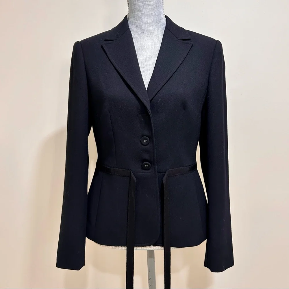 Sandra Angelozzi Tailored Tie front Blazer Black - Picture 3 of 13